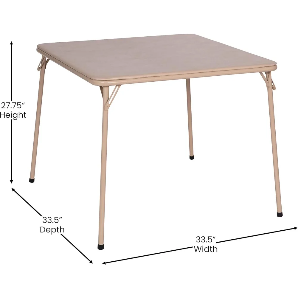Folding Card Table and Chairs Set for 4, Multipurpose Portable Square Padded Top Table with Chairs, Ideal for Outdoor and Indoor