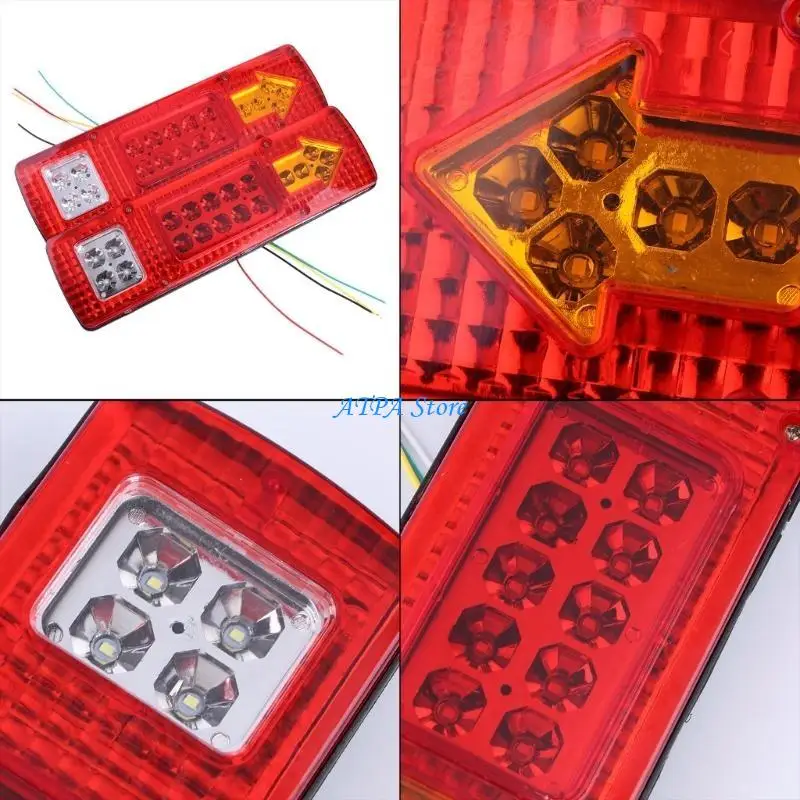

U13C Hot 2pcs 12V 19 LED Car Truck Trailer Rear Tail Stop Turn Light Lamp