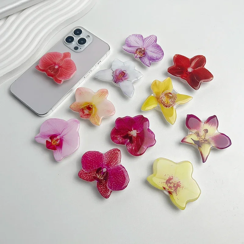 Flower Acrylic Phone Stand Folding Socket Clamp Phone Fashion Ring Buckle Stand for Universal Smartphone Accessories for IPhone
