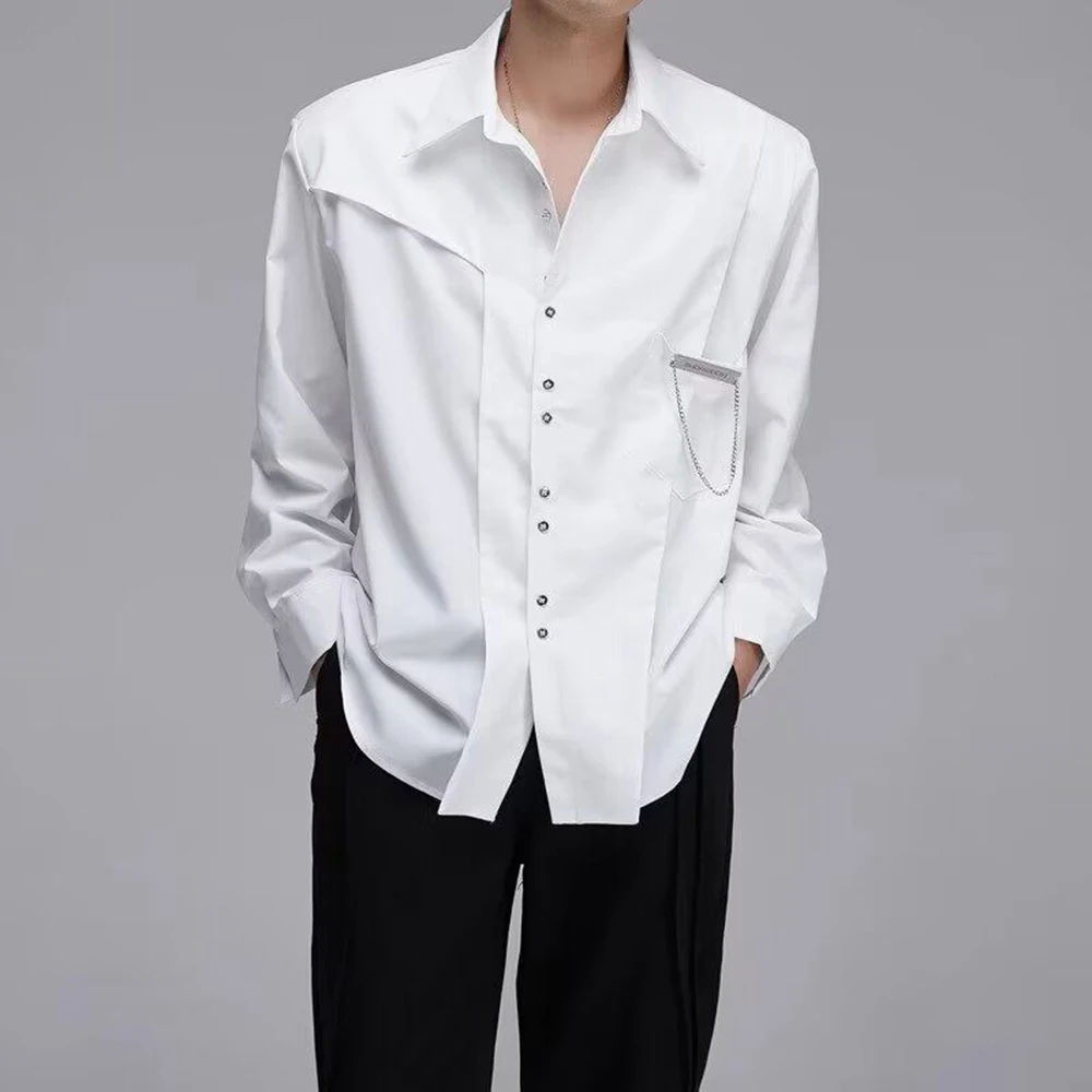 

Мужская весенняя рубашка, нестандартная деконструированная повседневная рубашка, уличная модная молодежная повседневная уличная верхняя мужская одежда, новинка 2026 года