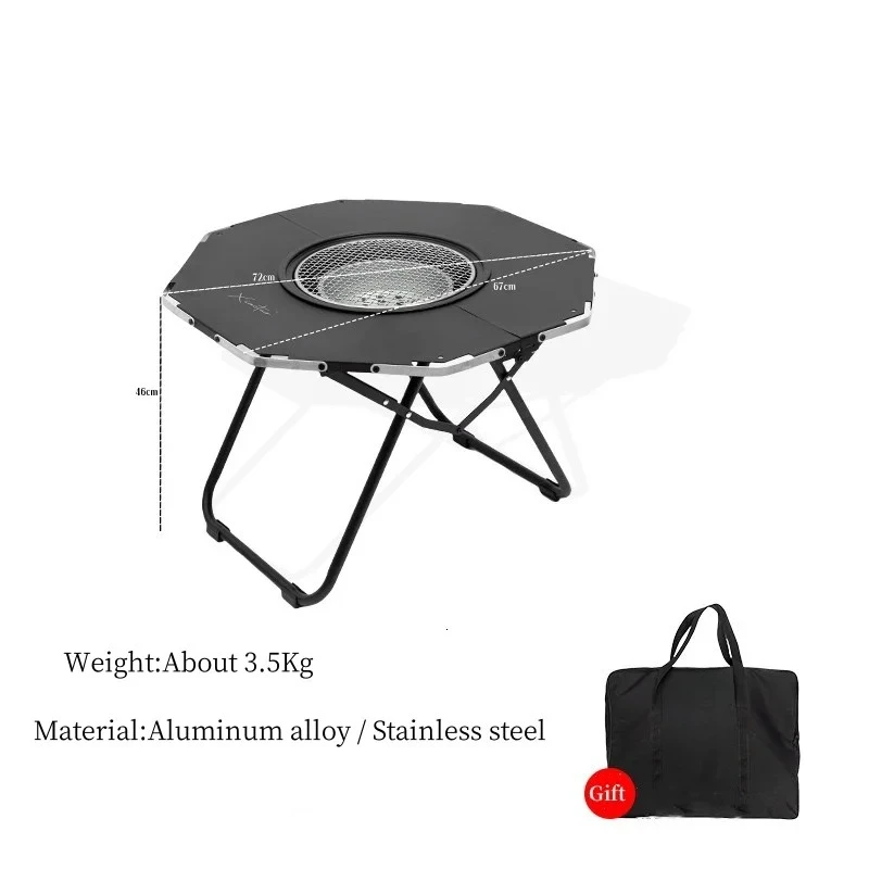 Outdoor Camping Brazier Table Folding Barbecue Picnic BBQ  Table Portable Tactical Desk Lightweight