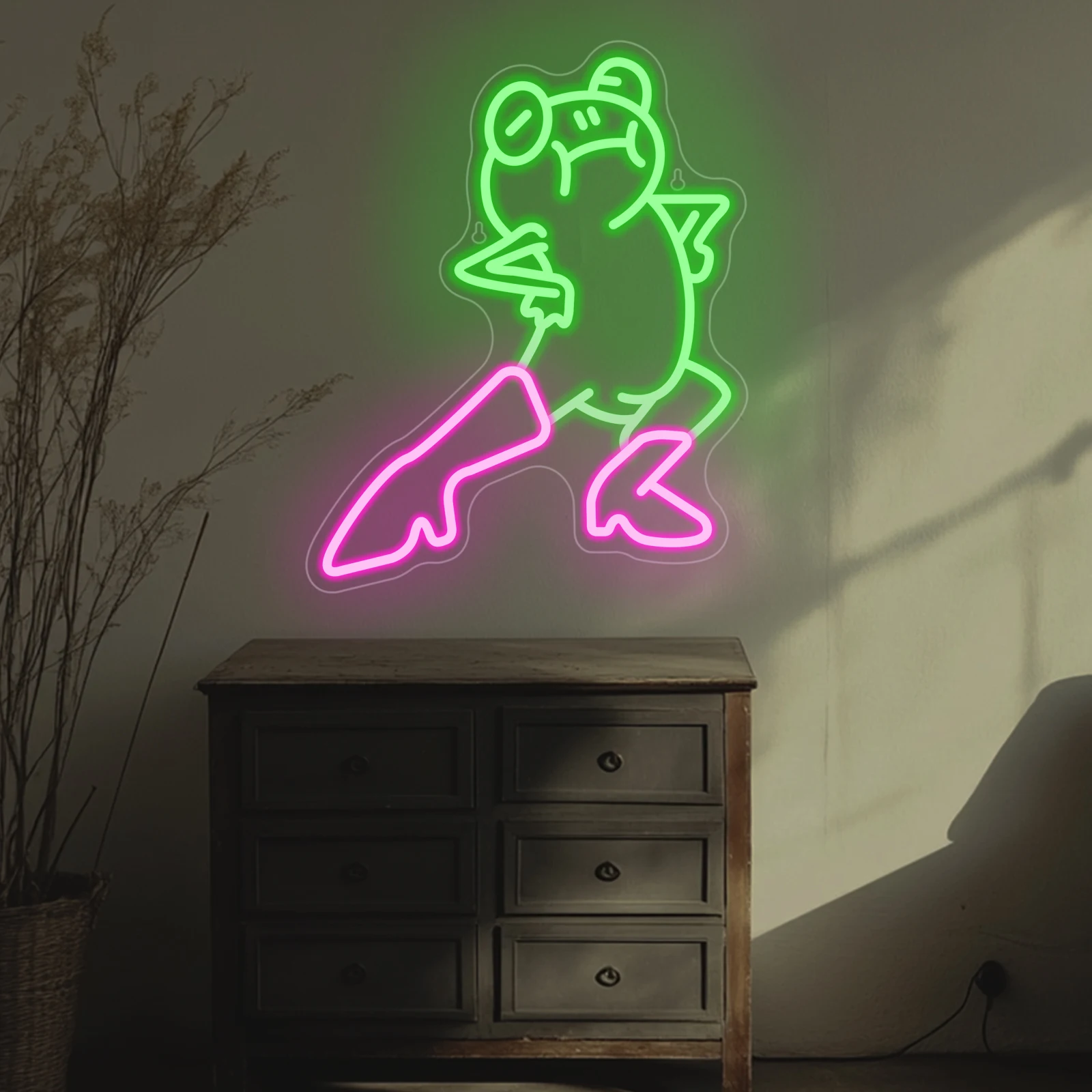 Frog Boots Neon Led Sign Dancing Frog Room Decoration Art Design Dimmbale Wall Decor For Bedroom Home Party Bars Dance Club Logo