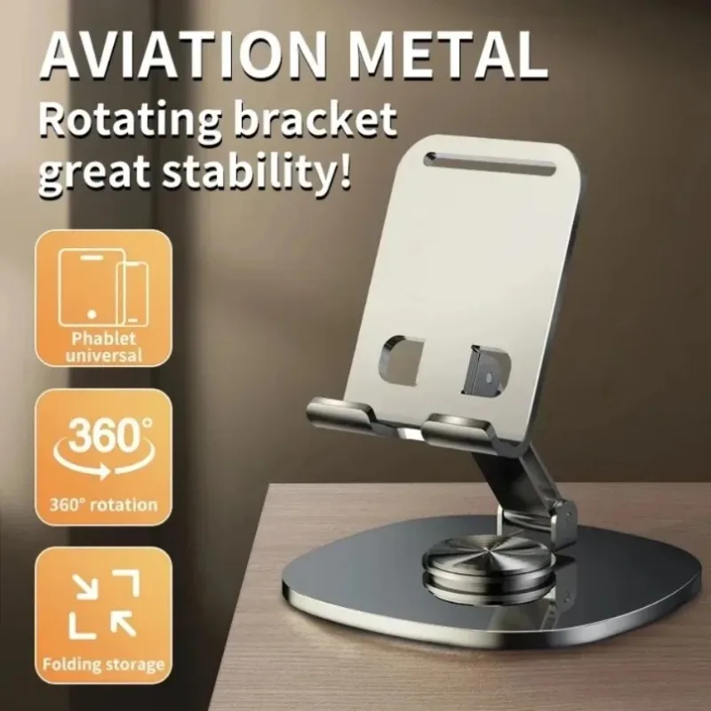 360° Rotatable Foldable Phone Tablet Stand Universal Adjustable Desktop Holder Multi Angle Bracket For Home Office Daily Use