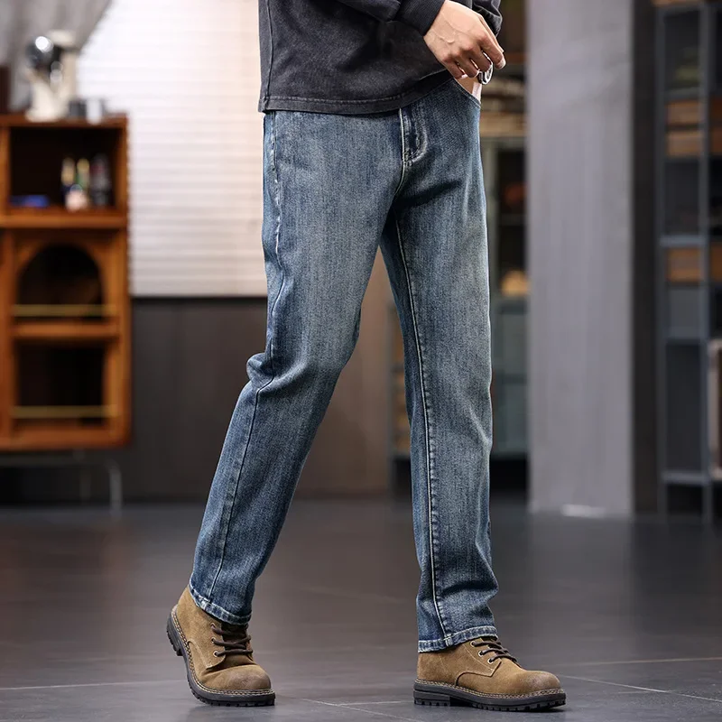 Pantalones vaqueros extendidos altos para hombre, pantalones con entrepierna abierta, pantalones largos para hombre, versión extendida superlarga de 110cm 115