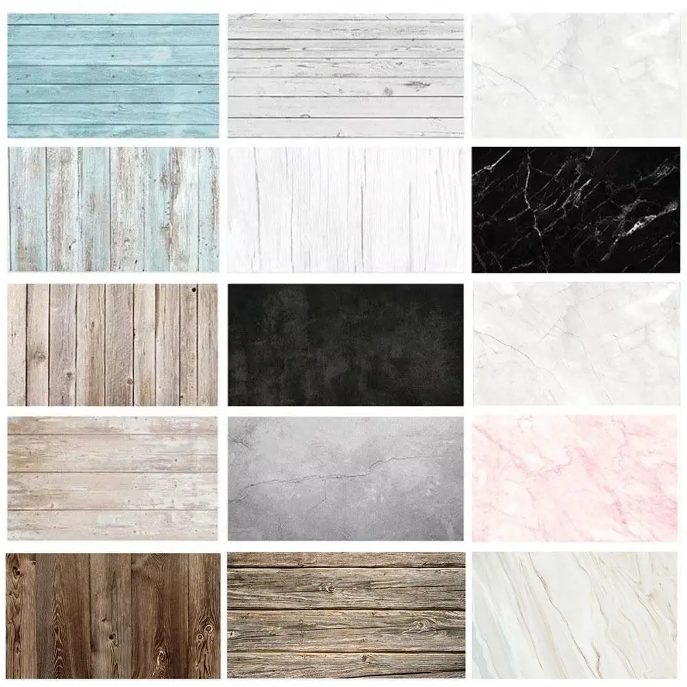 Marble Grain Photography Backdrops Double Sided Wood Grain Photo Backgrounds 57x87CM Reusable Wallpaper Backdrops