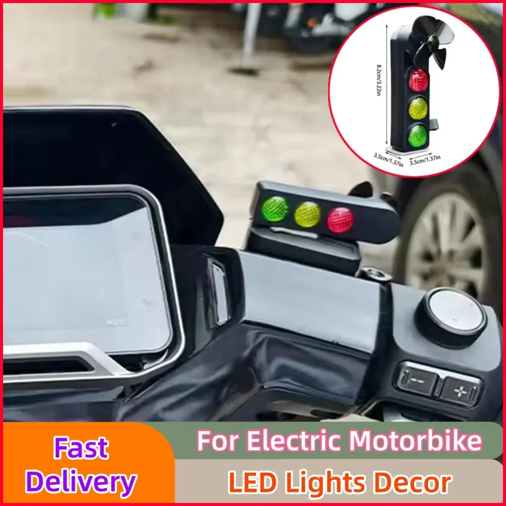 

Motorcycle LED Lights Small Traffic Lamp Windmill Safety Cute Bike Decorations Motorbike For Electric Mountain Road Motorbike