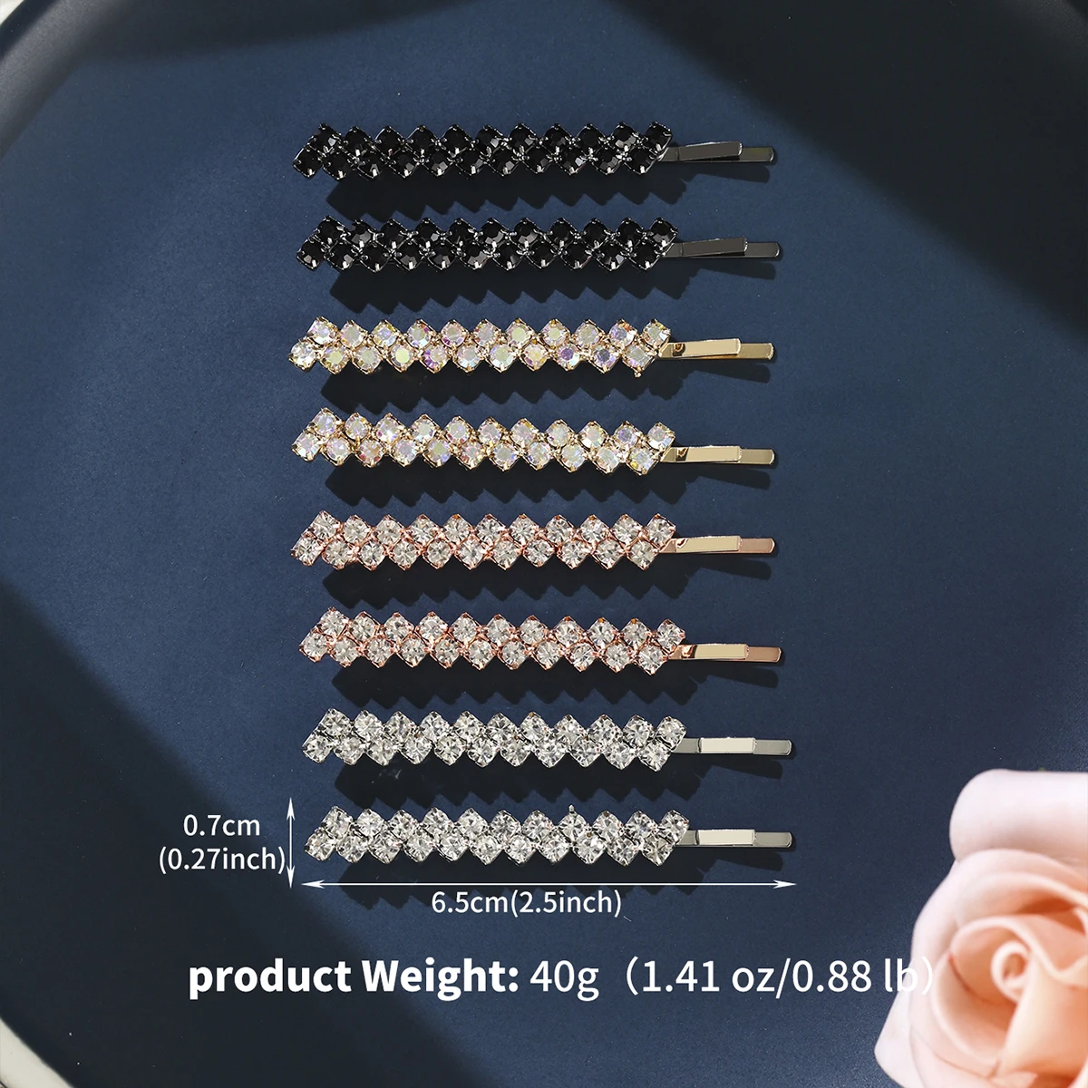 8PK One Clip Strass Haarspange Set Mode Pony Haarspangen Haarspangen für Frauen Mädchen Haarnadeln Kopfschmuck Schmuck als Geschenke