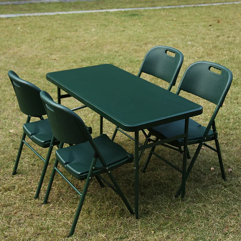 Table pliante en acier-plastique pour entraînement en plein air, table de moulage par soufflage, tables de soutien de tente, chaises de camping portables