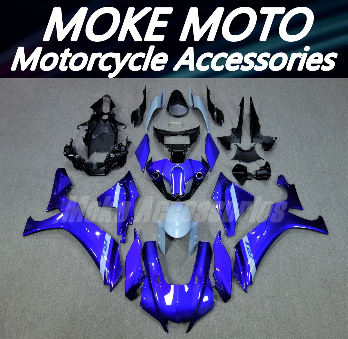 Moke moto Motorcycle Fairings Kit Fit For Yzf R1M R1 2020 2021 2022 2023 Bodywork Set High Quality Abs Injection Blue