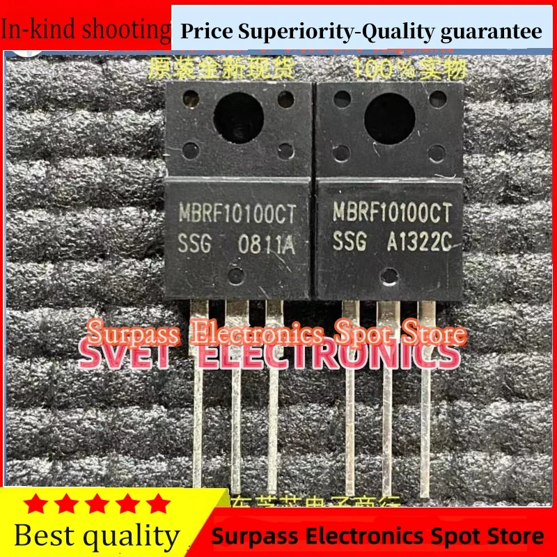 10 قطعة-50 قطعة MBRF10100CT 10A 100V TO-220F الأصلي الشحن السريع