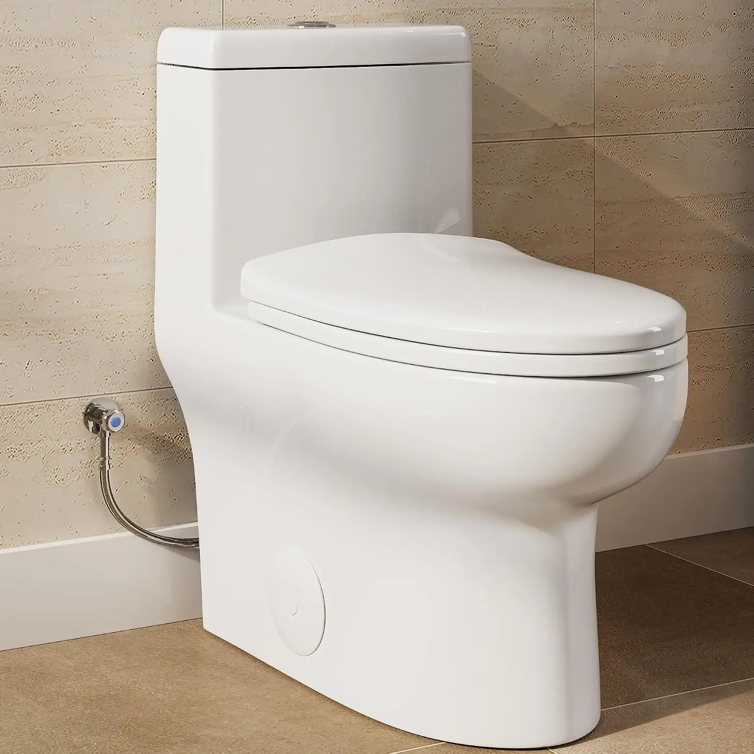 One Piece Toilet, Dual Flush, Compact Skirted Design, Customized