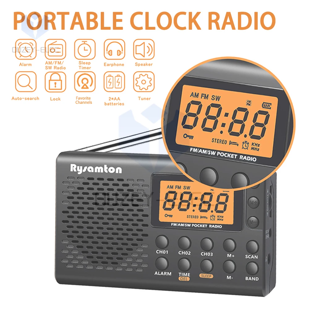 Digital LED Portable Radio AM FM SW Digital Display Large Screen Stereo Radio Timing Alarm Clock MP3 Multifunctional Recorder