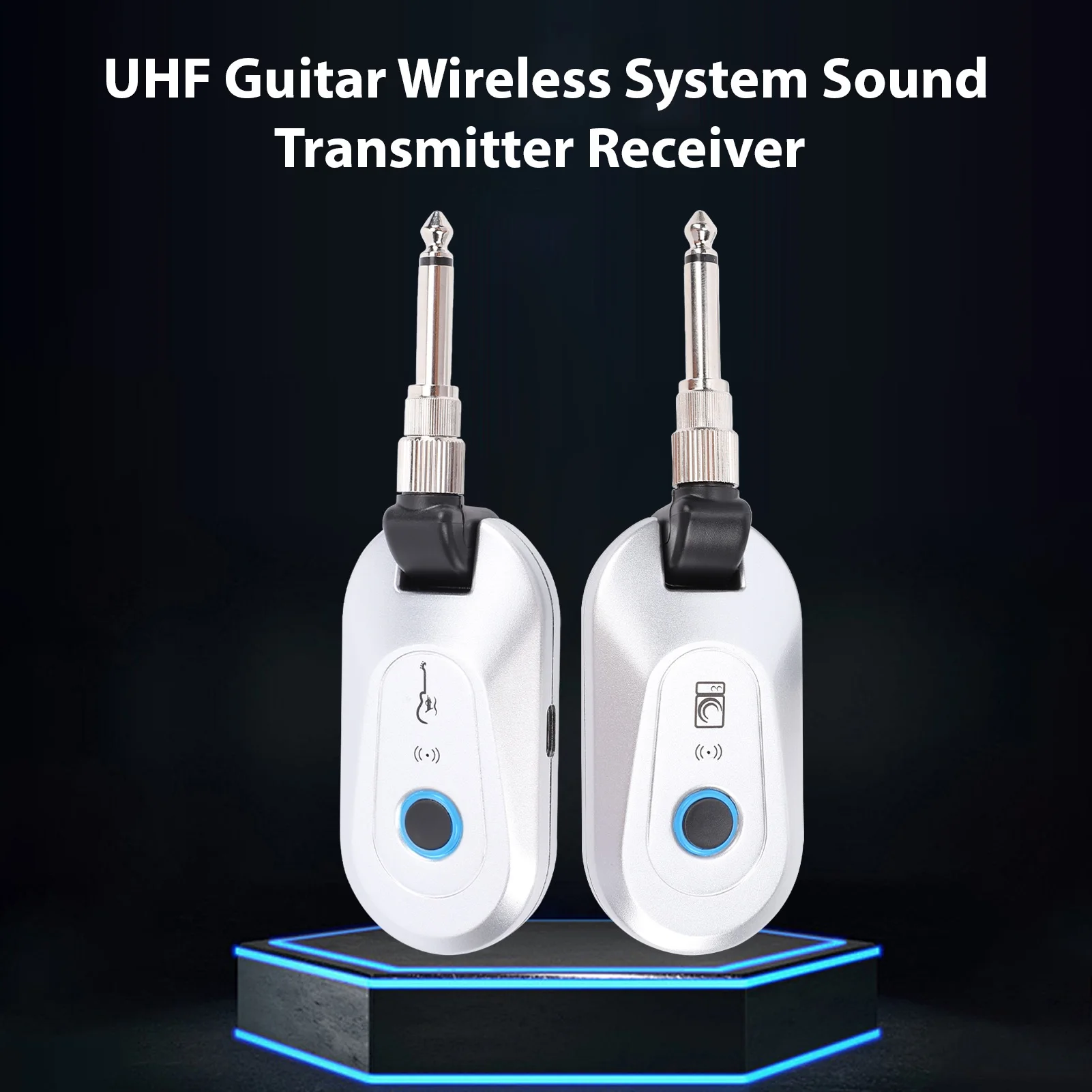 

UHF Guitar Wireless System Sound Transmitter Receiver 50m Range 220 Degree Rotation for Electric Guitar Wind Instrument