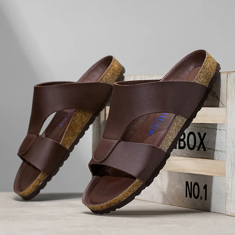 Men's Summer Cork Clogs, Anti-Slip Outdoor Slides_voghion.com
