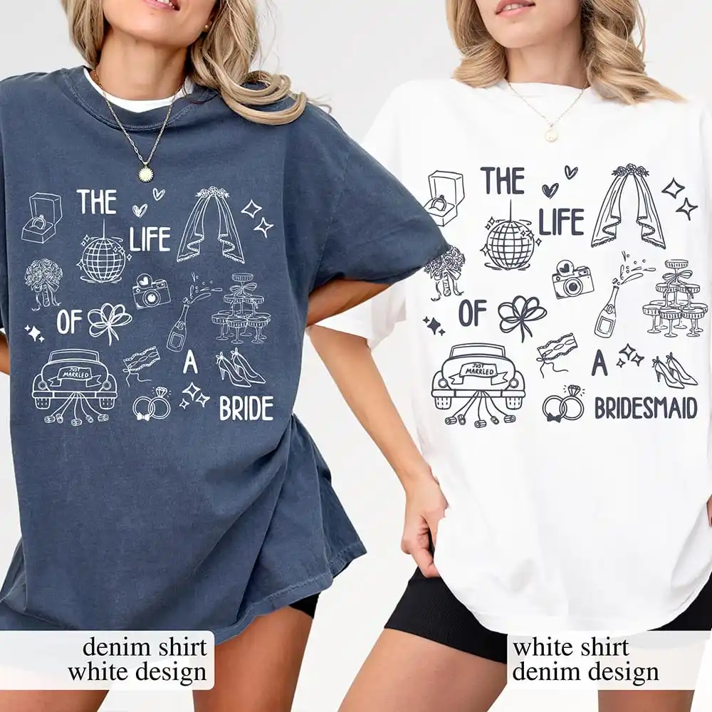 Women Personalised The Life Of A Bride Shirt In My Bachelorette Era Tee New Album 2026 Unisex Top Daily Trendy Party Streetwear