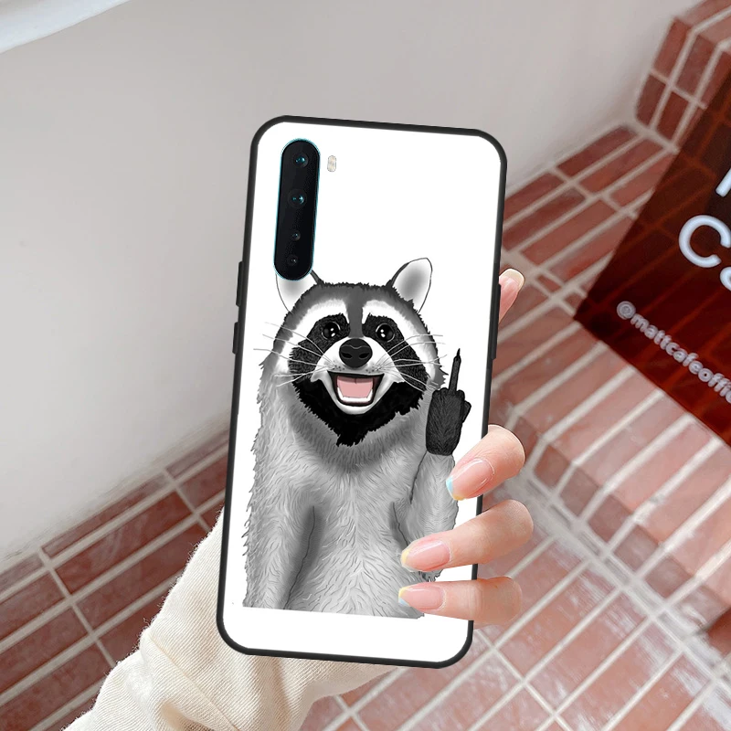 Capa de guaxinim dos desenhos animados kawaii para oneplus 10r 10t 8t 12r 13r 13s 13 12 11 9 nord ce 5 2 3 4 lite n10 n20 n30 capa