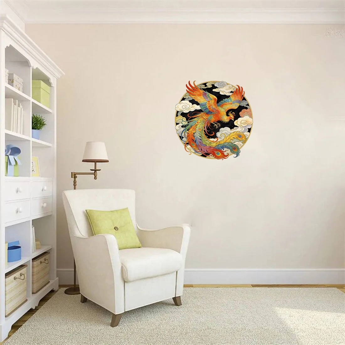 Three Ratels CEE132 Classical colorful phoenix wall stickers for home decoration waterproof car body decals