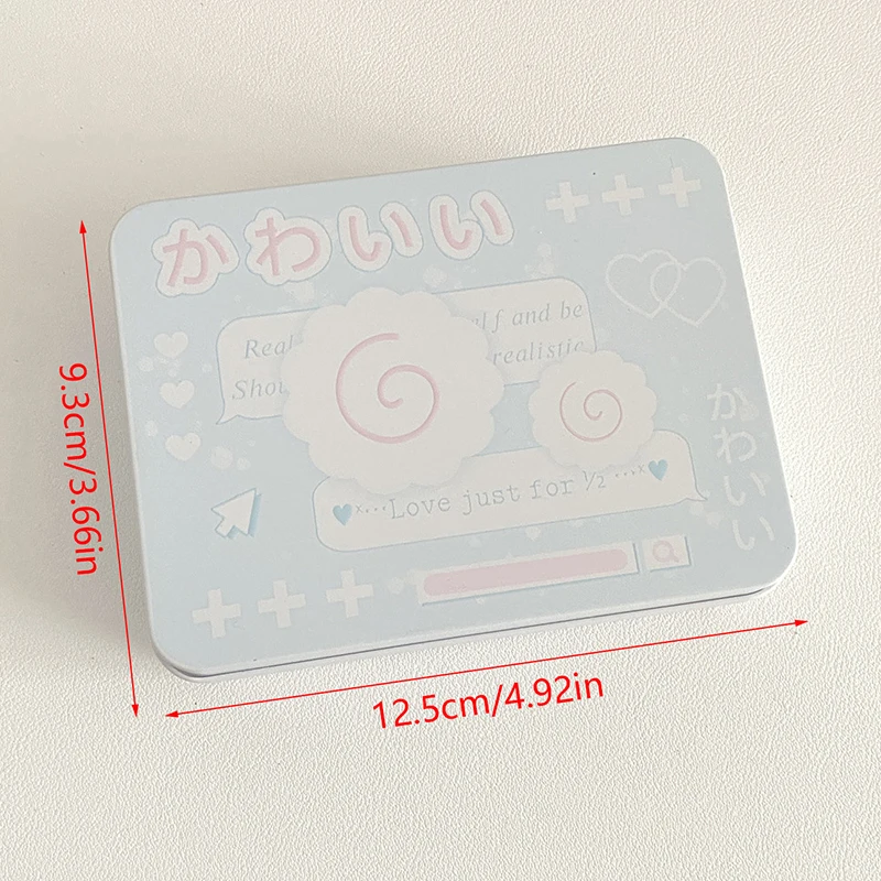 Tinplate Storage Box Cartoon Photocards Small Card Tin Storage Cans Coin Earrings Headphones Case Jewelry Collect