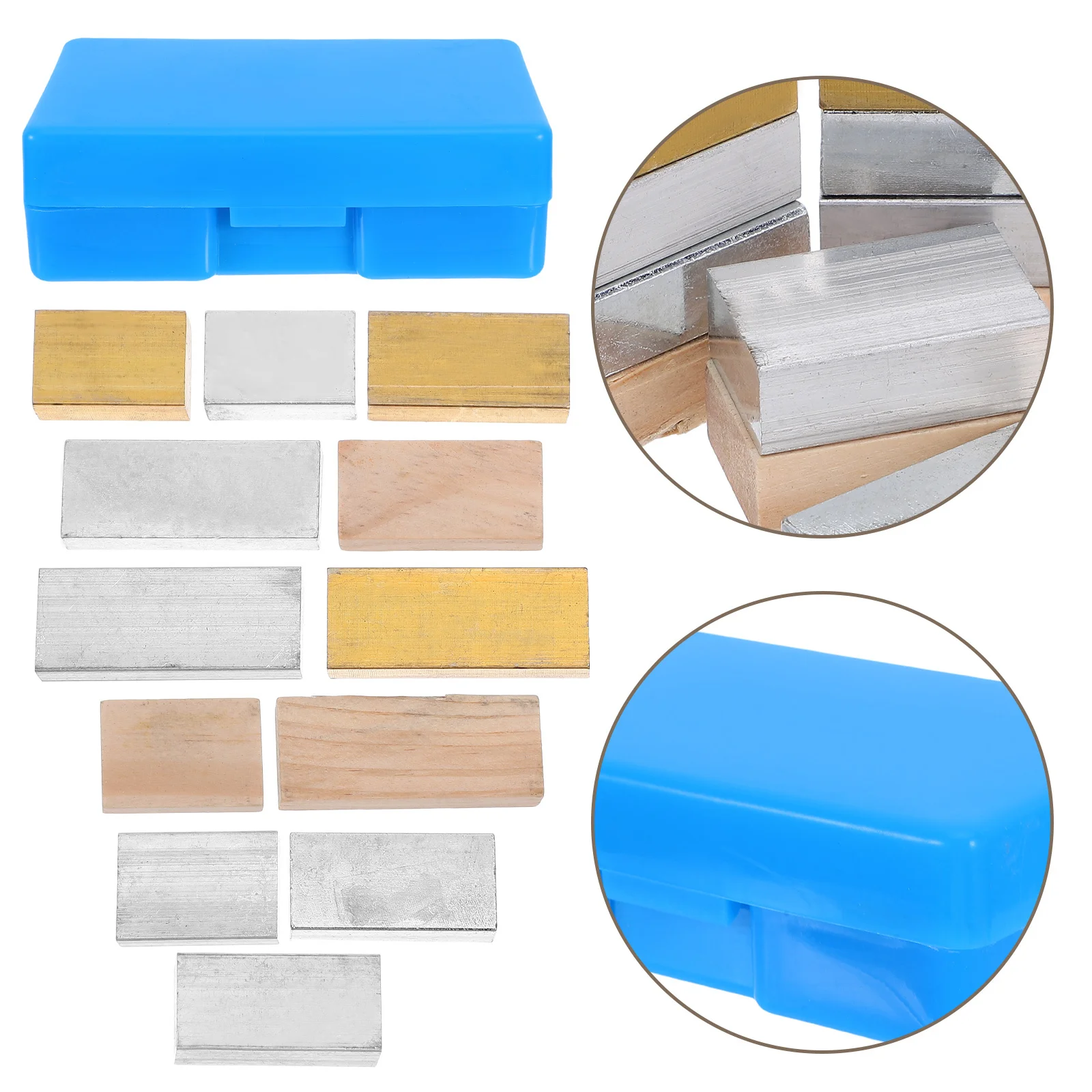 

12pcs Density Cubes Set: Aluminum Iron Copper Wood Physics Teaching Tool For Mass Density Experiments Geometry Lab Equipment