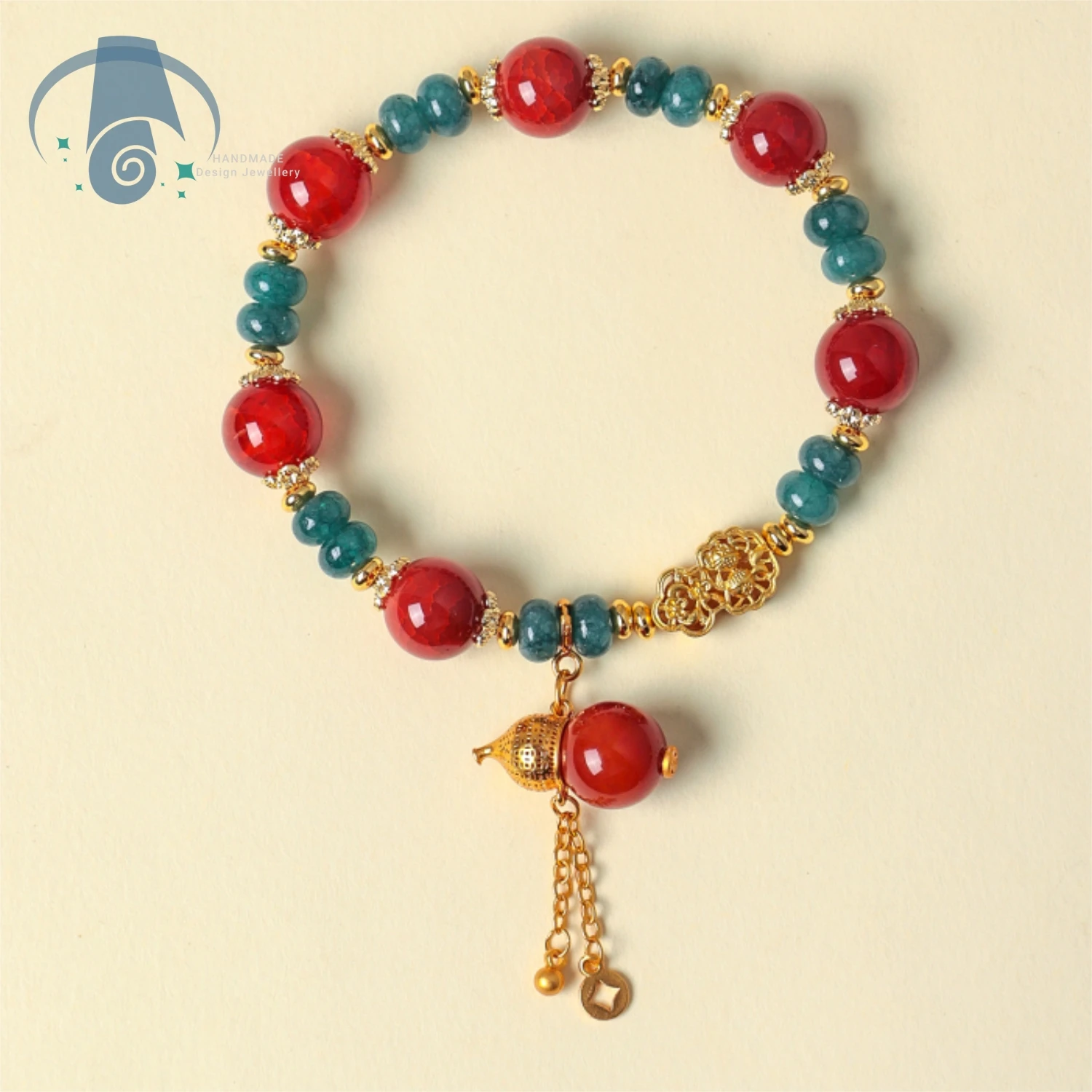 Chinese Style Colorful Beaded Bracelet Women Vintage Luxury Elegant Palace Inspired Multilayer Beads Delicate Versatile Jewelry