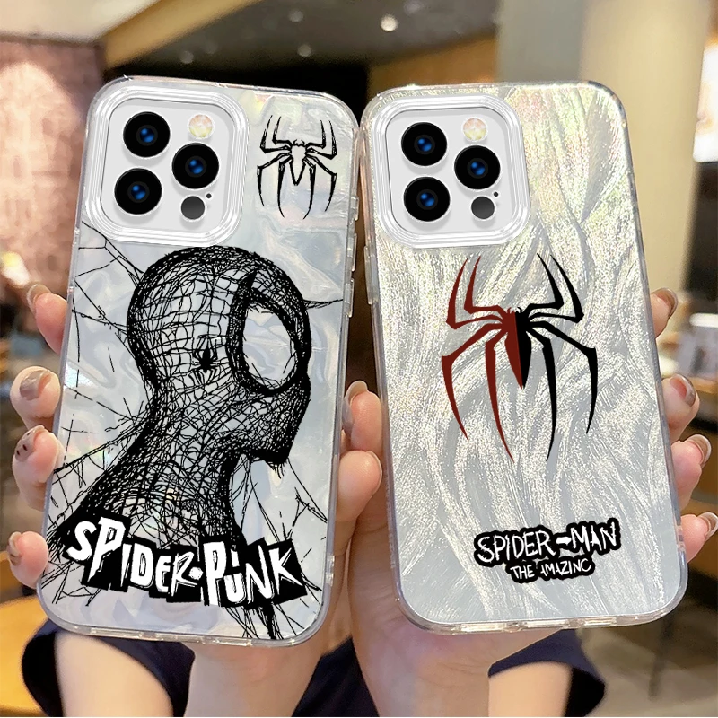 

Hot Fashion Marvel Spider-Man Cartoon Phone Case for iPhone 16 15 14 13 12 11 8 7 6 Pro Max Plus XS XR Hard Dustproof Back Cover