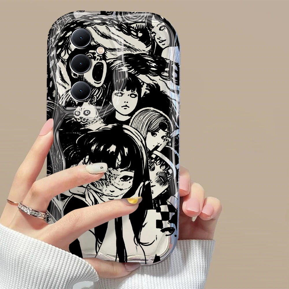 Junji Ito horror Hot comics 3D Wave Case For OPPO Realme 12 11 10 9 8 7i 6 5 Pro Plus C67 C55 C31 C35 C11 C12 C15 C20 C21Y Cover