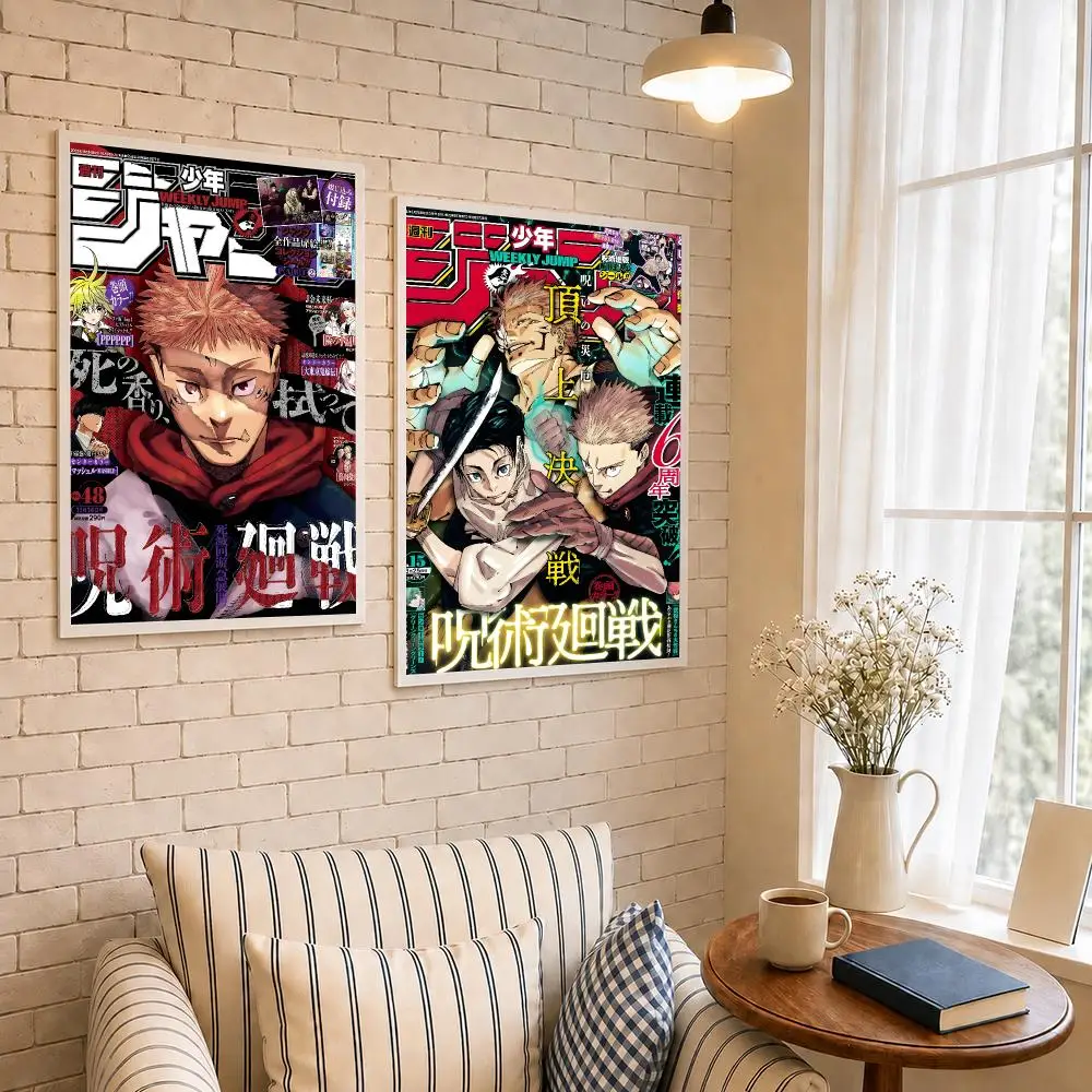 Anime J-Jujutsu Kaisen Poster PP Self-Adhesive Waterproof Wall Decor for Bedroom,Living Room,Dorm,Bar Aesthetic Decor Gift