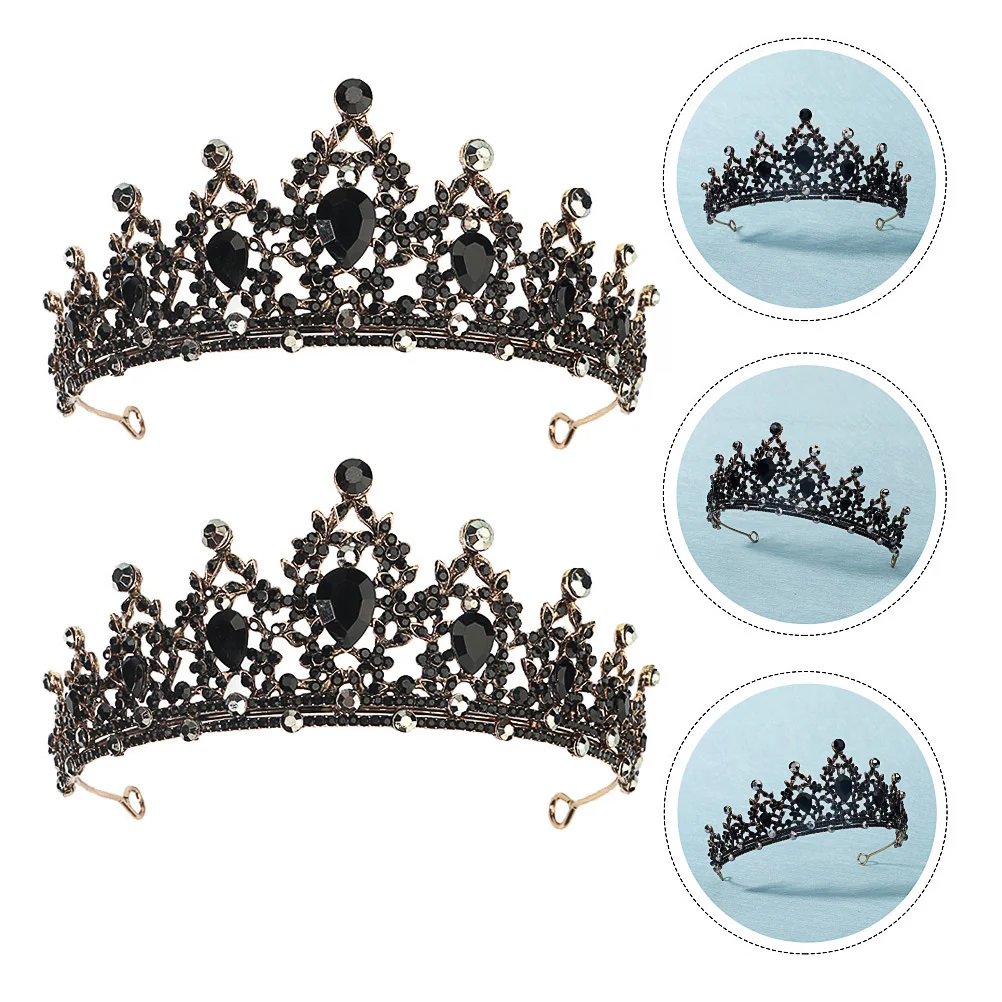 

1pc Baroque Retro Hair Accessories Rhinestone Inlaid Bride Crown Headdress Baroque Crown Vintage Crown Headdress