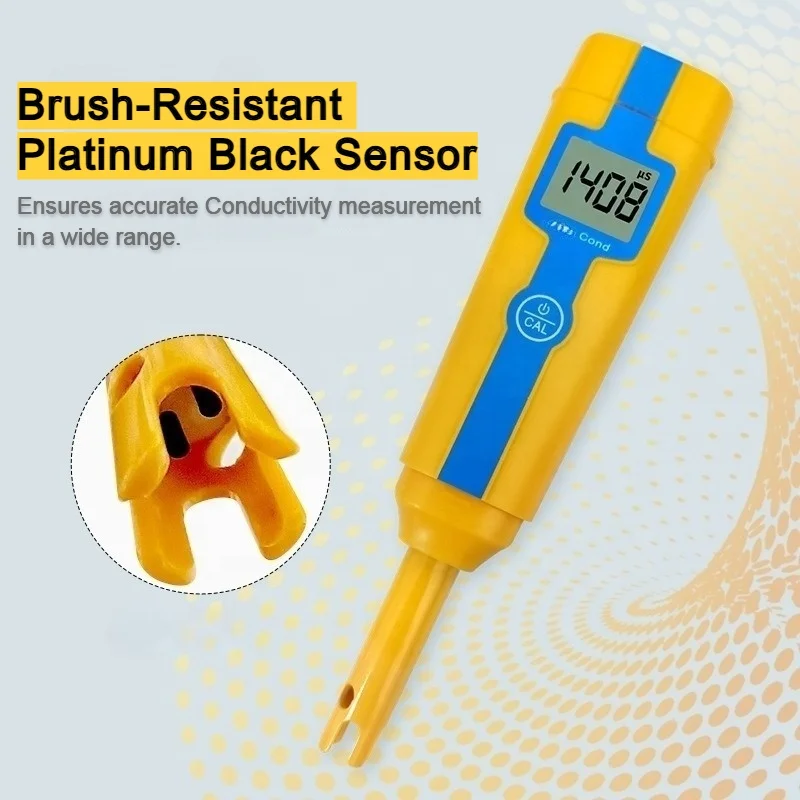 Cost Effective EC Tester ATC Pocket Conductivity Meter Kit With Platinum Black Sensor K=1 1413us Solution for General Water