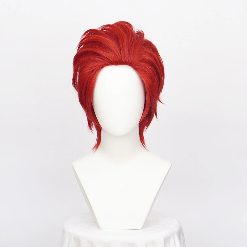 Ccutoo Akagami No Shankusu Wigs จากอะนิเมะ ONEPIECE สีแดงสั้น Fluffy วิกผมสังเคราะห์คอสเพลย์ต้านทานความร้อนผมผู้ชาย Party