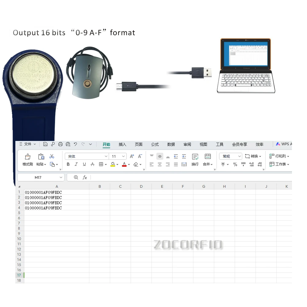 DS1990A TM iButton Reader USB Plug and Play Reader +2szt TM1990A-F5 Key Cards