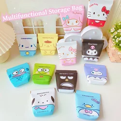 Criativo e Romance Criativo Sanrio Saco De Armazenamento para Menina, Fivela Magnética Portátil, Napki Sanitário, Saco Chave, Bolsa de Fone de Ouvido, Kuromi My Melody