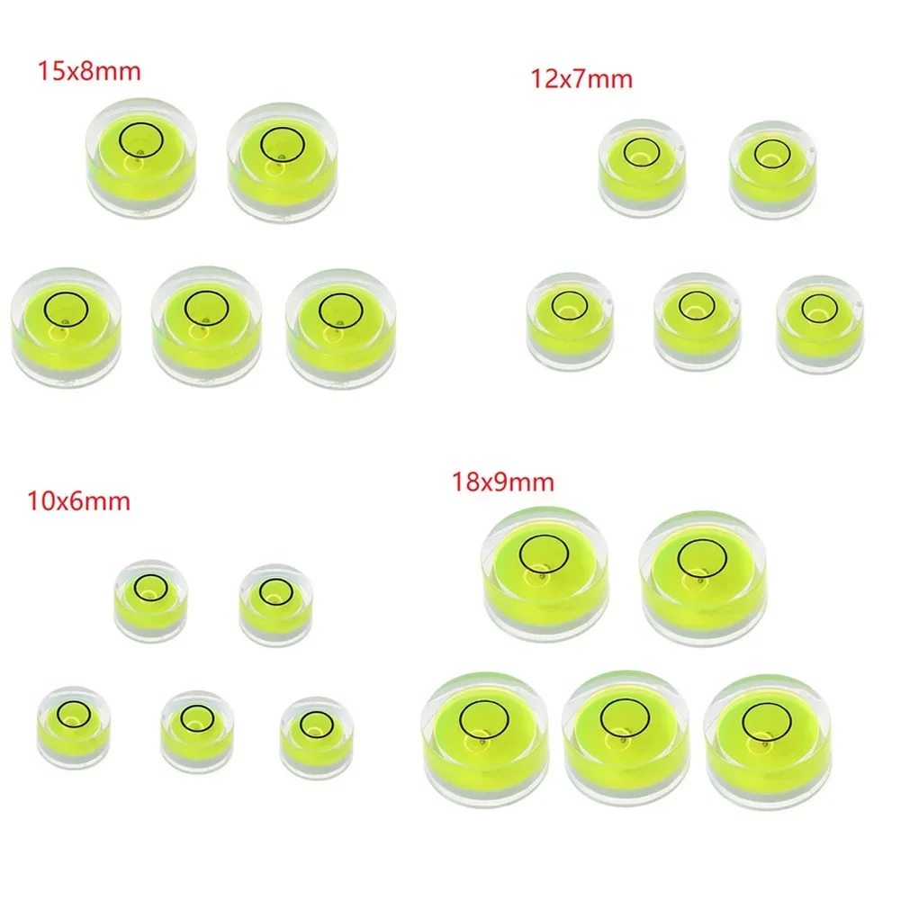 Niveau à Bulle Rond Vert, Mini Niveau à Bulle, Outils de Mesure, L69A, 5 Pièces