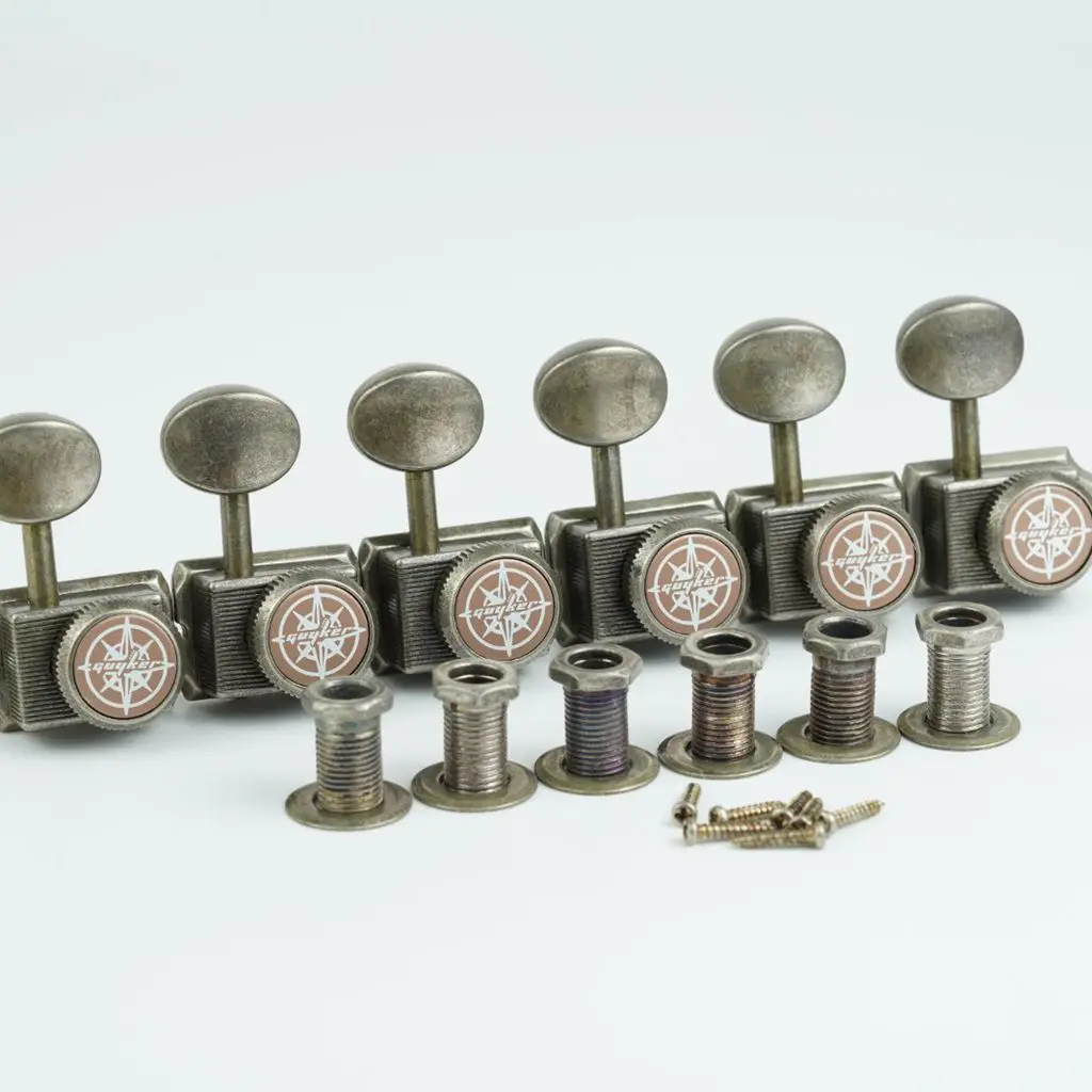 Vintage Locking Tuners Nut Style Electric Guitar Machine Heads Tuner Old Rust Color for ST TL Guitar Tuning Pegs Gear Ratio 1:15