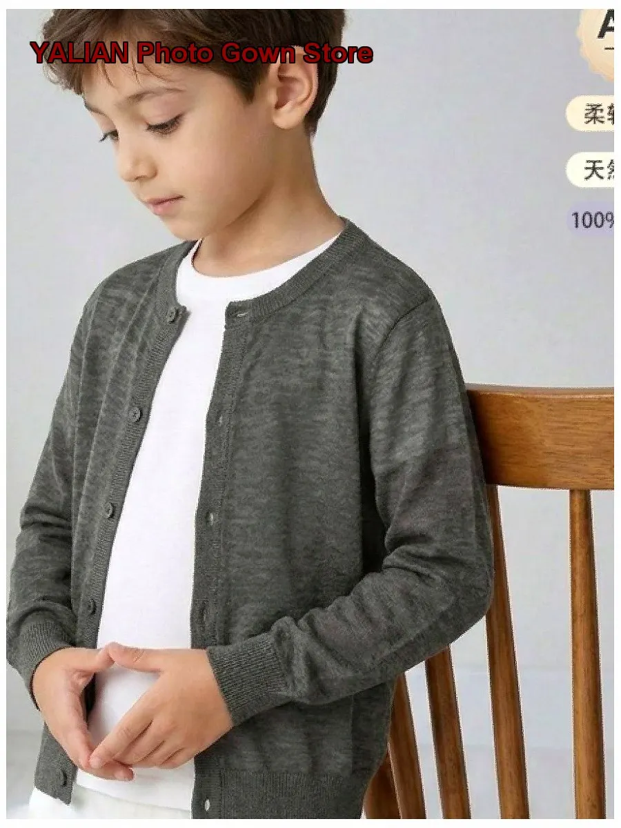 Class A Kids Lyocell Air-Conditioning Shirt Summer Thin Boys Girls Outerwear Open Cardigan Lightweight Infant Knit Coat