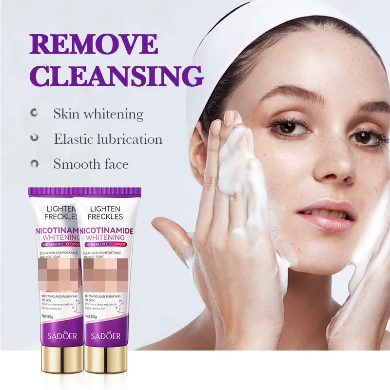 SADOER Nicotinamide Whitening Anti-freckle Cleanser Anti-Acne Face Acne Shrink Pores Brighten Moisturizing Facial Skin Care
