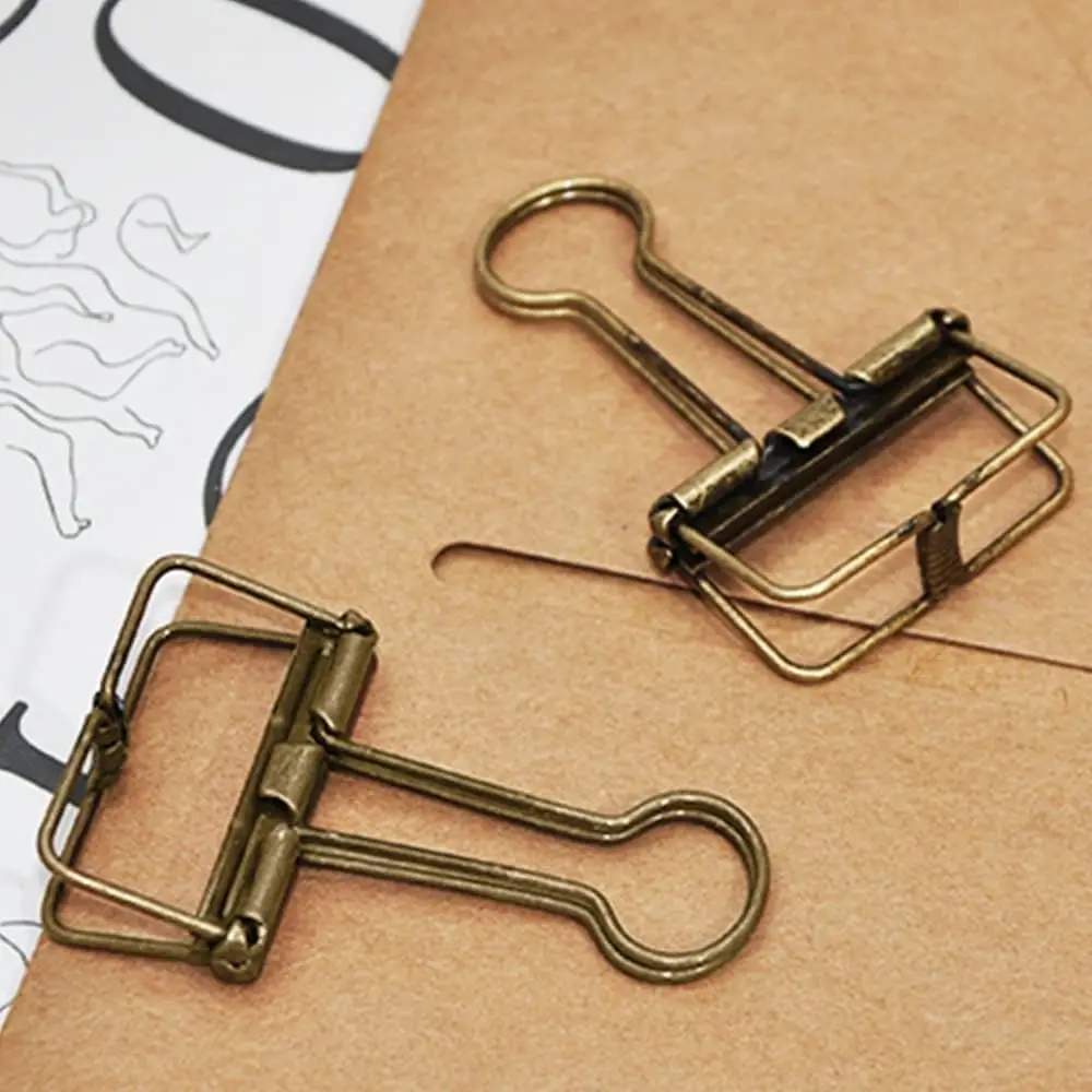 10Pcs Mini Paper Clip Black Sliver Binder Clips Page Holder Office Study Binder Clips Photo Clamp Office School Desk Organizer