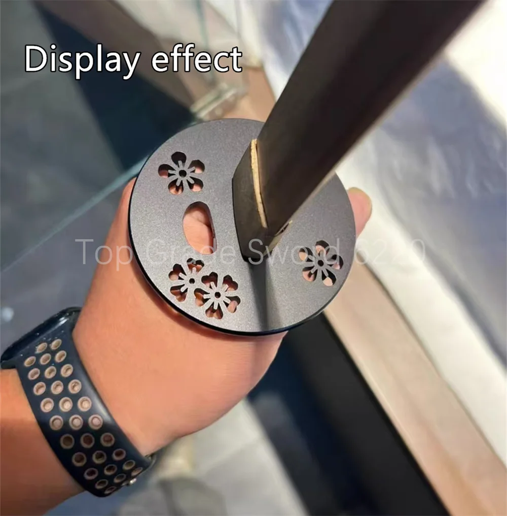 Excelente protector de manos Tsuba negro de hierro y acero para accesorios de espada samurái Katana japonés Real, piezas nuevas