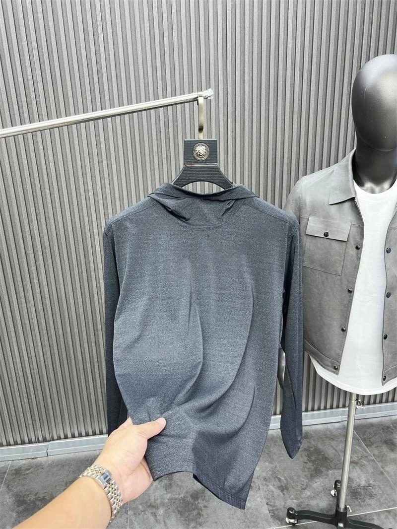 

Мужская модная футболка Long Sve, дышащая, легкая, спортивная, повседневная, городская, молодежная толстовка с капюшоном для ранней осени