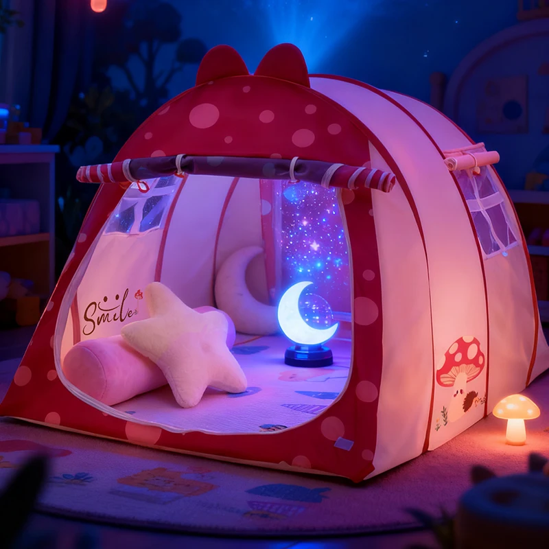 Tienda de campaña plegable portátil para niños, casa de juguete para niños y niñas, casa de juegos para dormir interior y exterior con bolsa de almacenamiento incluida