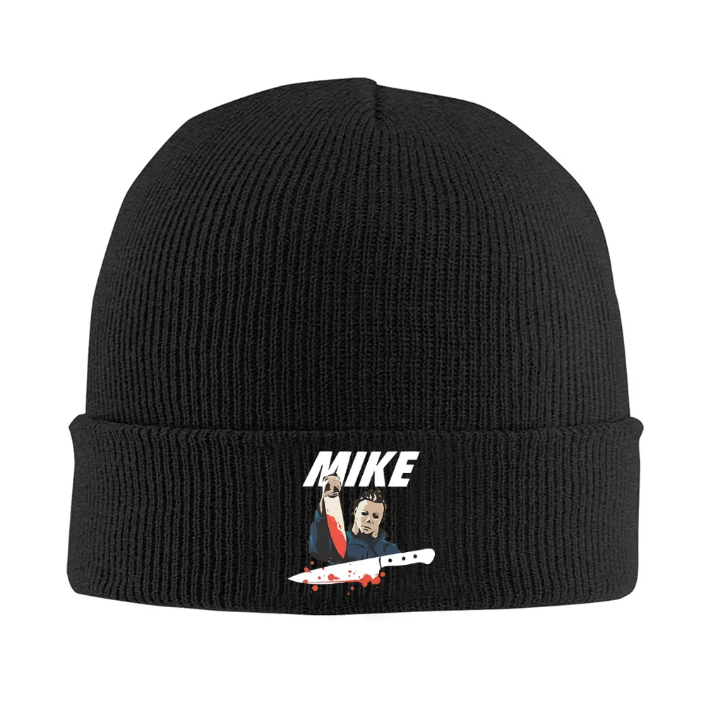 Myers holding bloody knife,horror movie Men Women Unisex Knitted Hat Beanie Pullover Cap Winter Thermal Warm Christmas Outdoor C