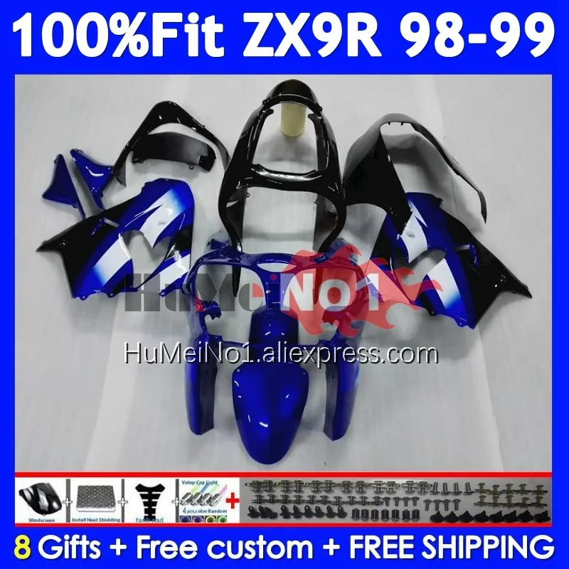 OEM Body For KAWASAKI NINJA ZX 9R 900 CC 9 ZX9 R 213No.10 ZX900 900CC Factory Blue ZX-9R ZX9R 98 99 1998 1999 Injection Fairing