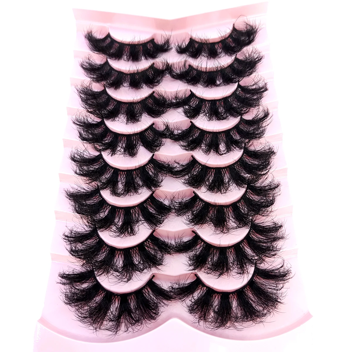 HBZGTLAD 5/8 Paar natürliche russische gestreifte Nerzwimpern 3D-falsche Wimpern Volumen gewellte falsche Wimpern Wimpernverlängerung Make-up – Detail 10