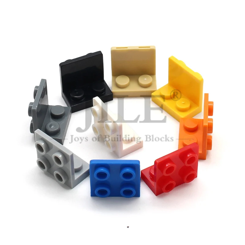 30pcs MOC Bracket 1x2 - 2x2 Inverted 99207 DIY Enlighten Building Blocks Bricks Parts Compatible Assembles Particles Kids Toys