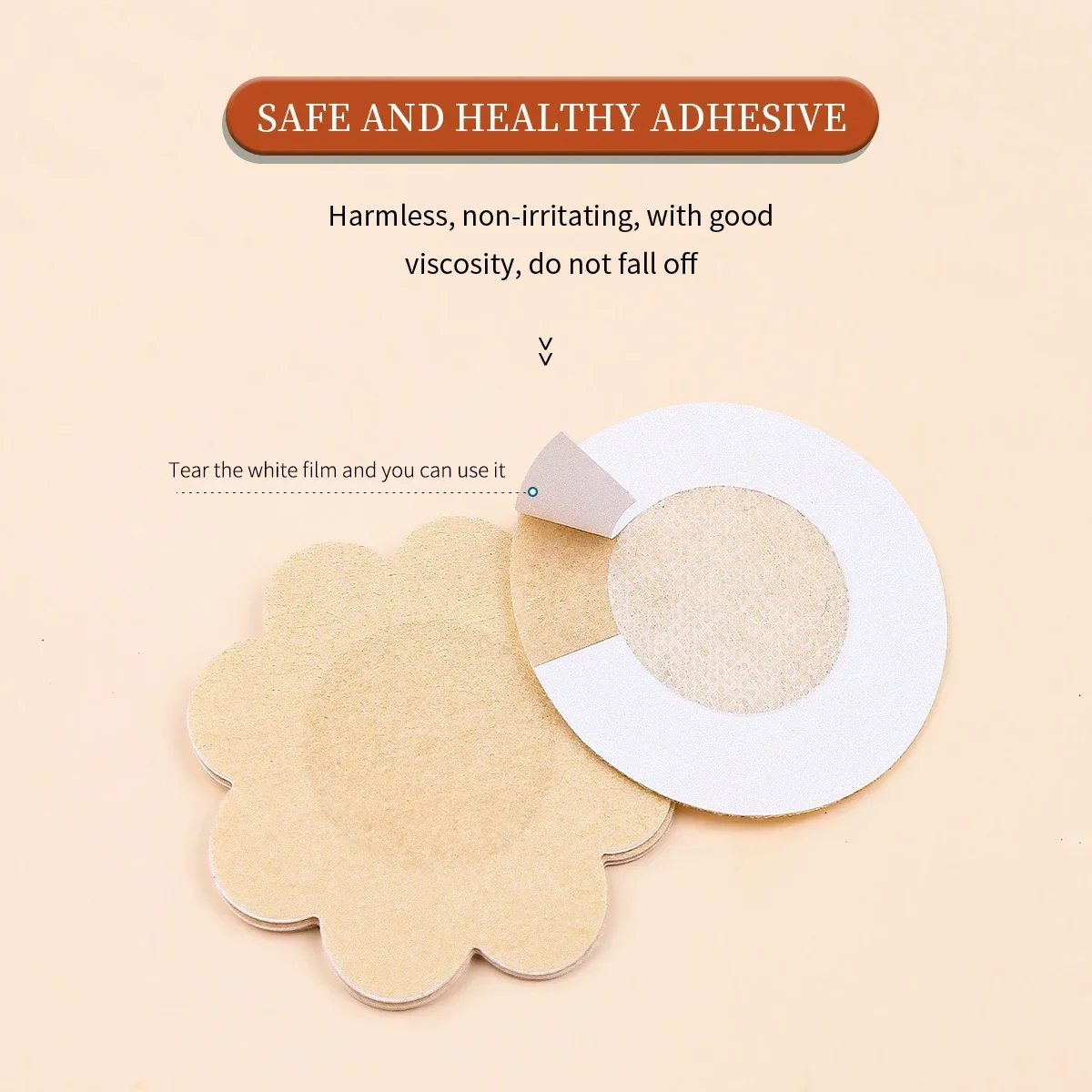 100Pcs Nipple Sticker Disposable Invisible Chest Sticker Non-woven Bra Breast Patch Bra-less Pasties Pad Nipple Cover Stickers