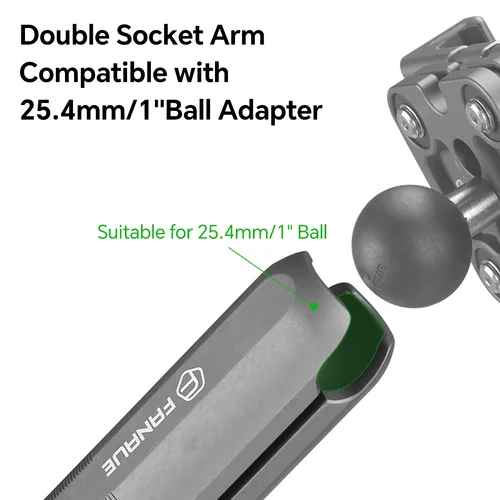 Imagen 2 del producto FANAUE soporte para teléfono móvil de aleación de aluminio, biela con cabeza de bola, soporte antirrobo de 15cm, cabeza de bola de 25mm compatible con RAM