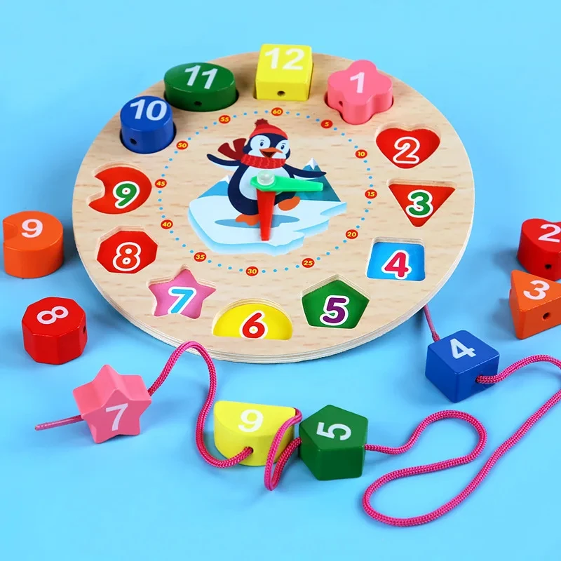 

Montessori Wooden Toys for Babies 1 2 3 Years Boy Girl Gift Baby Development Games Wood Puzzle for Kids Educational Learning Toy