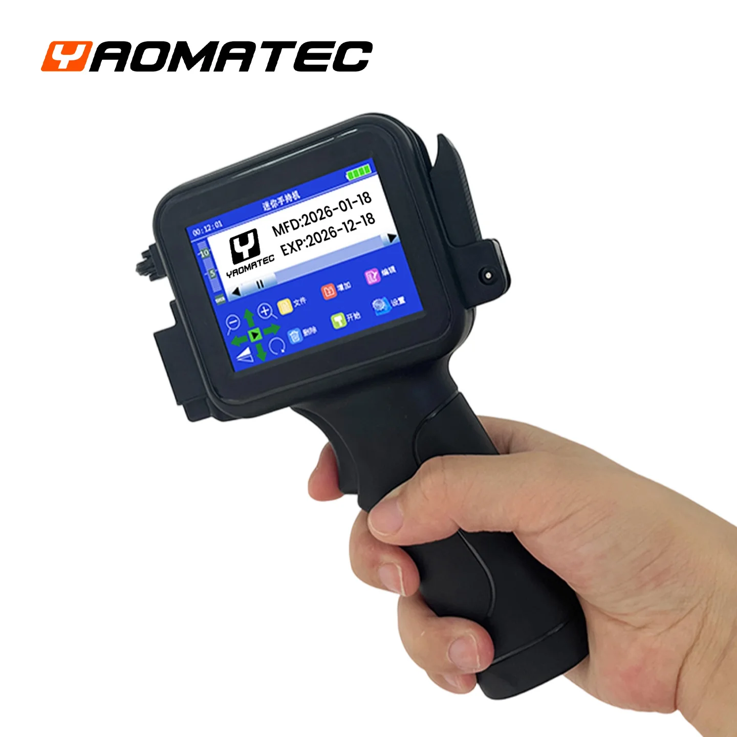YAOMATEC mini portable printer 28 language QR Bar Batch Code Date Logo Expiry Label Portable Handheld Jet Thermal Inkjet Printer