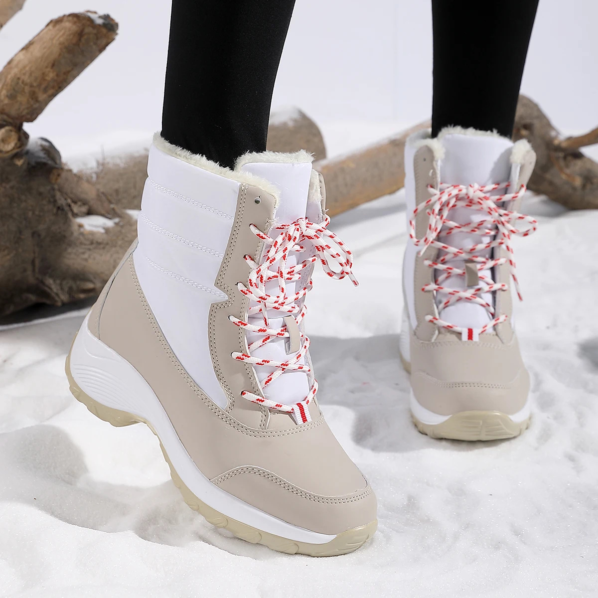 Snow Boots for Women Platform Shoes Boots Plush Keep Warm Women\'s Thigh High Boots Winter Ankle Boots Comfortable Walking Shoes