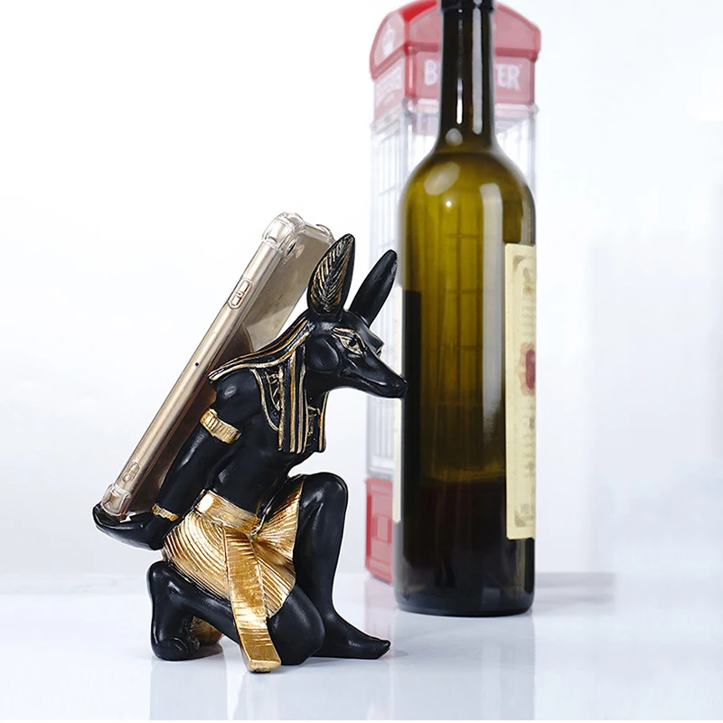 Wine Rack Holders Decorative Sculptures For Home Wine Holder Statues For Decoration Living Room Table Anubis Mobile Phone Holder
